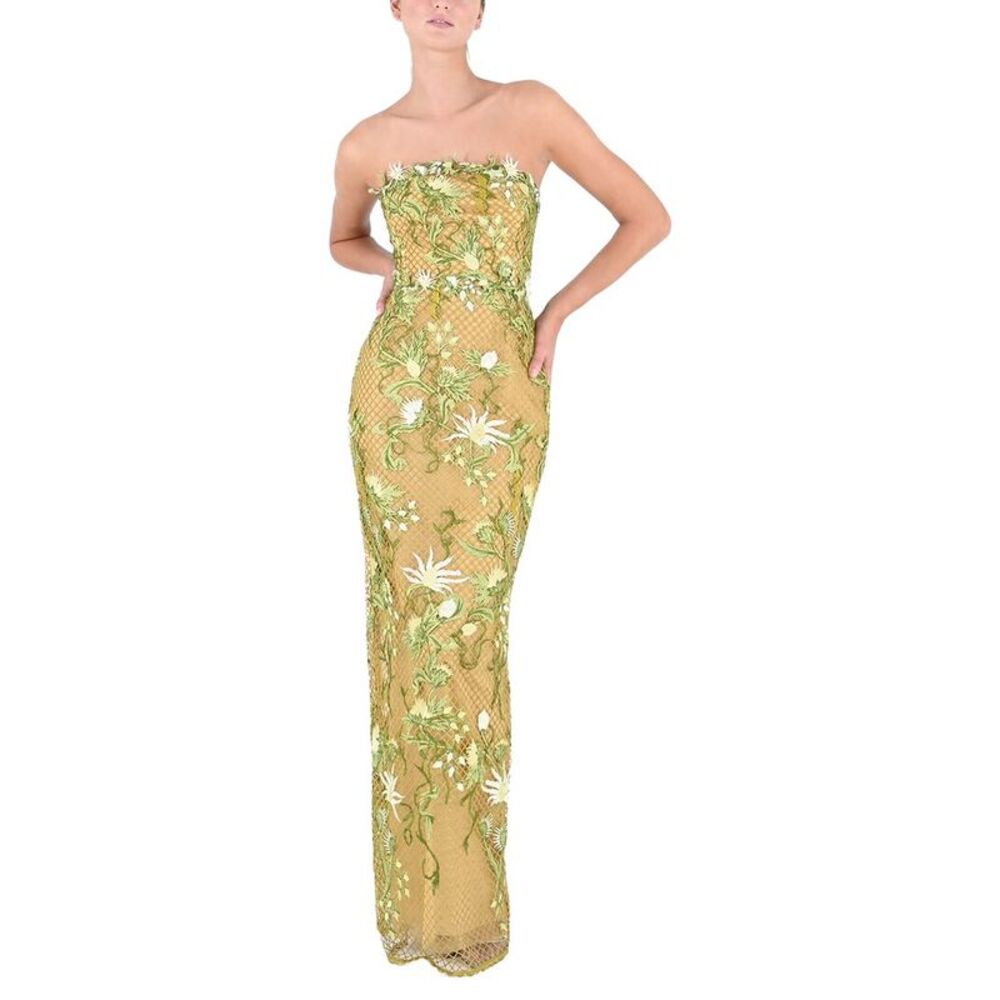 Marchesa Notte Womens  Cape Gown, Yellow